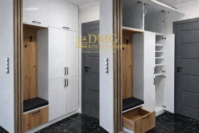 Вграден гардероб за антре по поръчка.